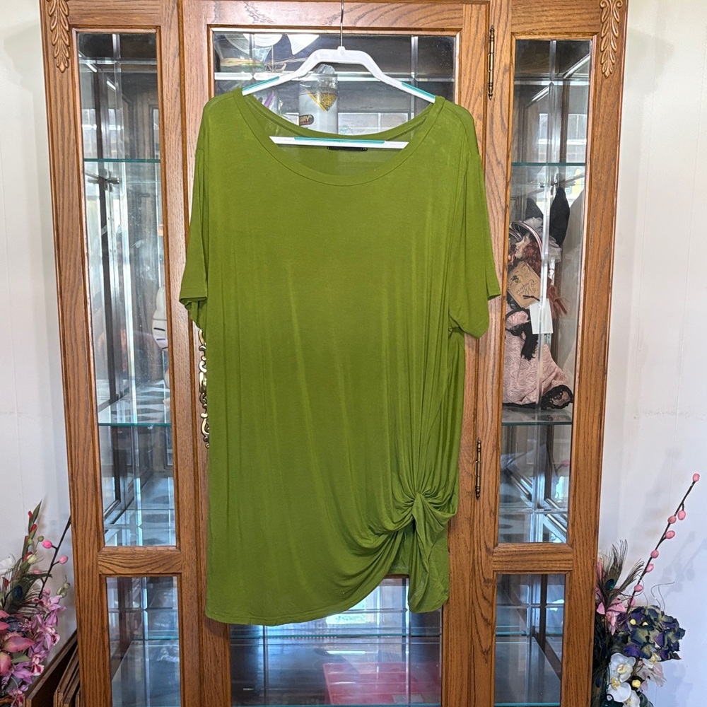 Crazy Train Apple Green Knotted Top